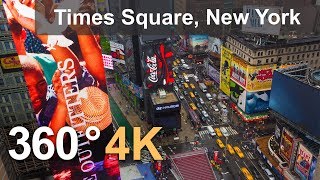 360°, Times Square, New York, USA, 4K aerial video