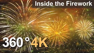 Want to fly inside the firework? 360°, 4К aerial video