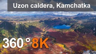 360°, Uzon caldera, Kamchatka, Russia. Part I. 8K aerial video