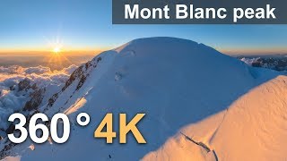 Three peaks of Mont Blanc, 360° video over Mont Blanc peak