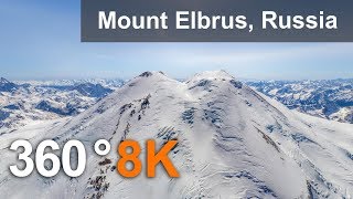 360°, Mount Elbrus, Russia. 8K aerial video