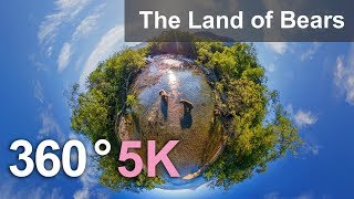 360 video, The Land of Bears, Kamchatka, Russia. 5K aerial video