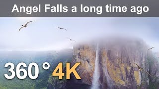 360 video, Angel Falls millions of years ago. 4K aerial video