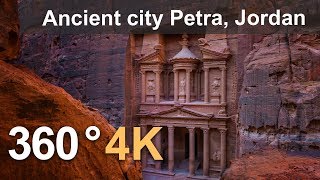 360 video, Ancient city Petra, Jordan. 4K aerial video