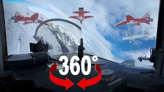360° cockpit view | Lauberhorn 2016 | Patrouille Suisse and Airbus
