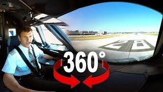 360° cockpit view | SWISS Airbus A320 | Zurich – Geneva