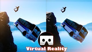 Falling From The Cliff With a Bus VR Videos 3D SBS [Google Cardboard VR] Virtual Reality VR Box