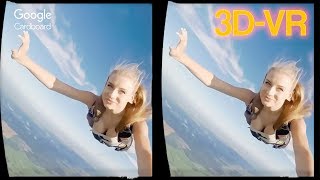 3D Parachute Jumping  VR Videos 3D SBS [Google Cardboard VR Experience] VR Box Virtual Reality Video